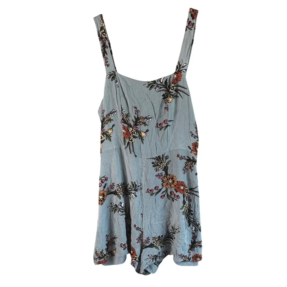 Urban Outfitters Kimchi Blue Light Blue Floral Romper 6 Coquette Twee Festival - Picture 2 of 6